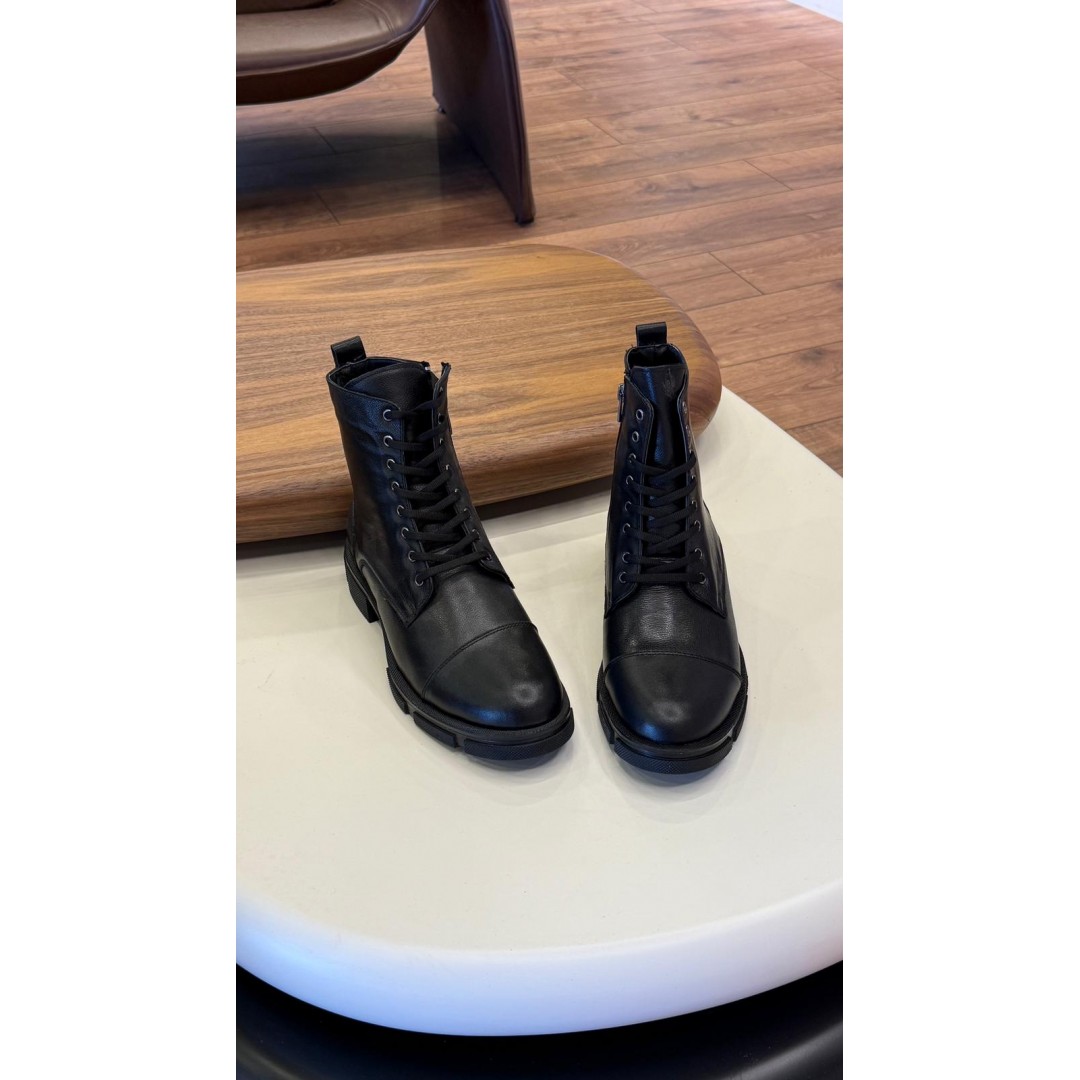 9105 Siyah Cilt Hakiki Deri Bot