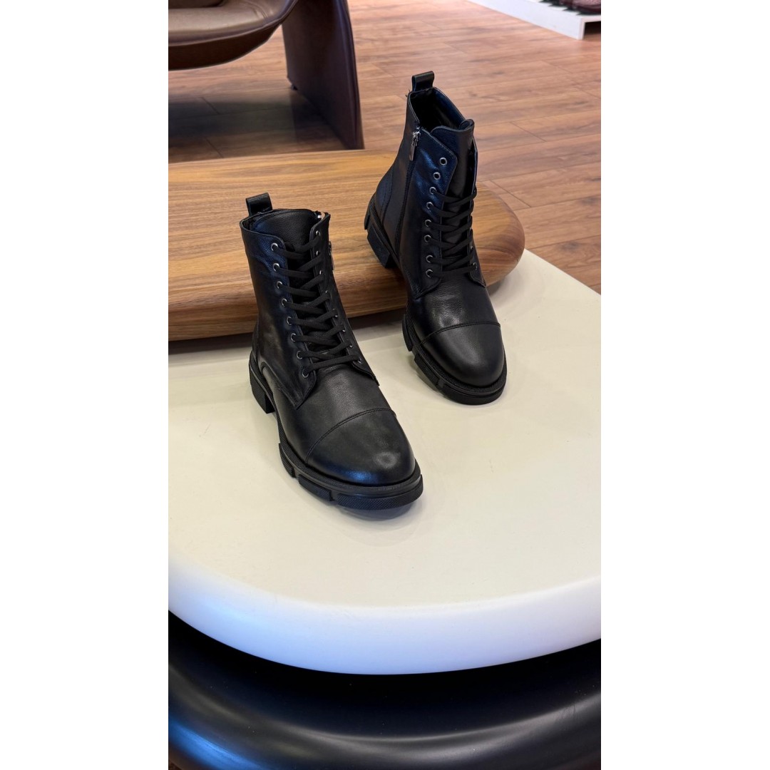 9105 Siyah Cilt Hakiki Deri Bot