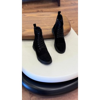 9301 Siyah Süet  Hakiki Deri Bot