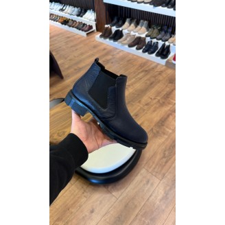 1052 Kısa Lacivert Cilt Hakiki Deri Bot