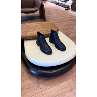 1052 Kısa Lacivert Cilt Hakiki Deri Bot