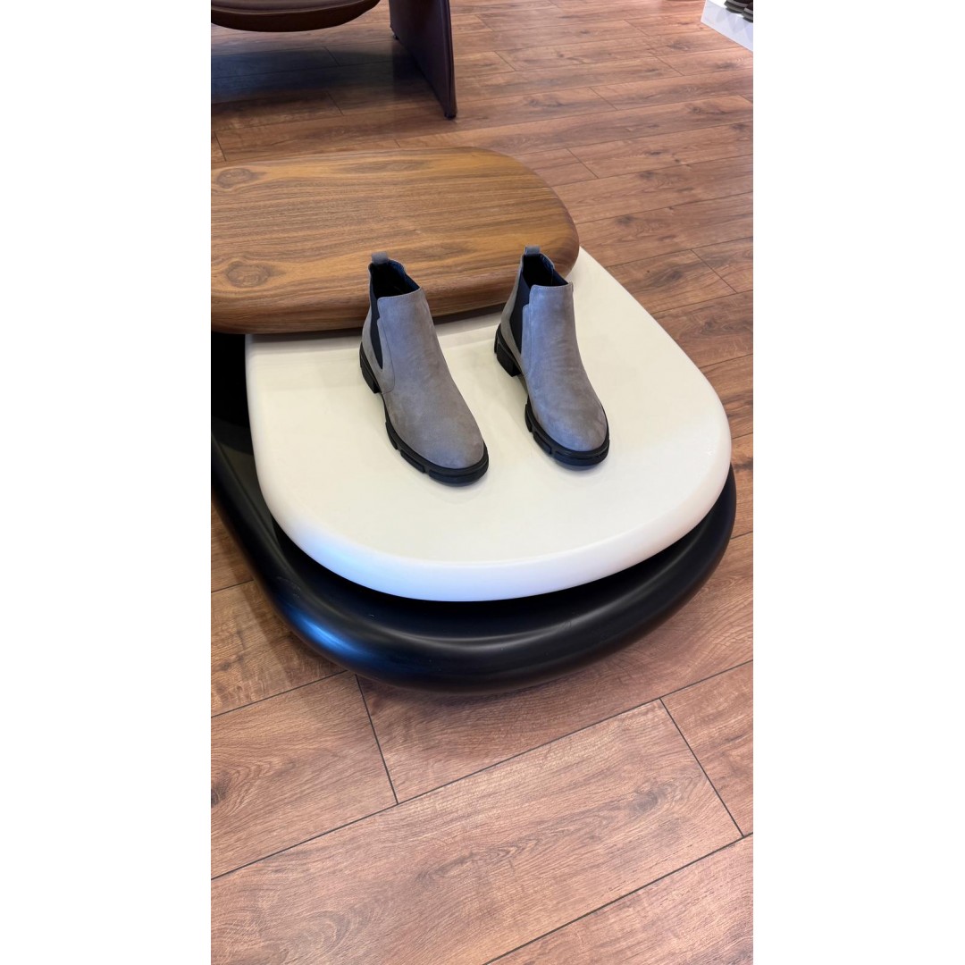 1052 Kısa Füme Nubuk Hakiki Deri Bot