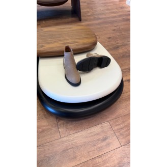 1052 Kısa Bej Nubuk Hakiki Deri Bot