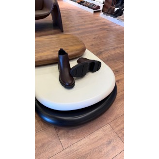 1052 Kısa Kahverengi Cilt Hakiki Deri Bot