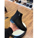 9106 Siyah Fermuarlı Nubuk Hakiki Deri Bot