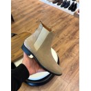 9106 Bej Fermuarlı Nubuk Hakiki Deri Bot