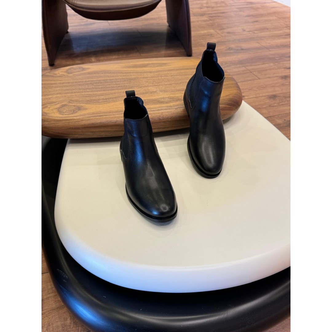 9106 Siyah Cilt Hakiki Deri Bot