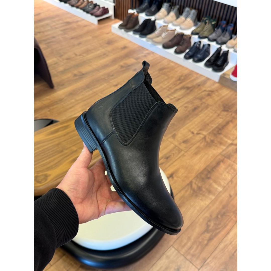 9106 Siyah Cilt Hakiki Deri Bot