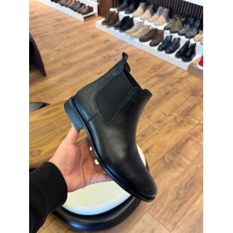 9106 Siyah Cilt Hakiki Deri Bot