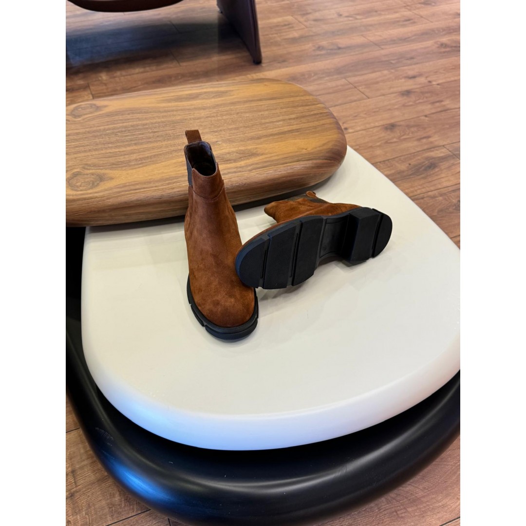 9107 Kahve Nubuk Hakiki Deri Bot