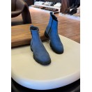 9107 Mavi Fermuarlı Nubuk Hakiki Deri Bot