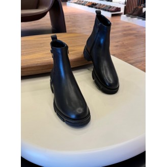 9107 Siyah Cilt Hakiki Deri Bot