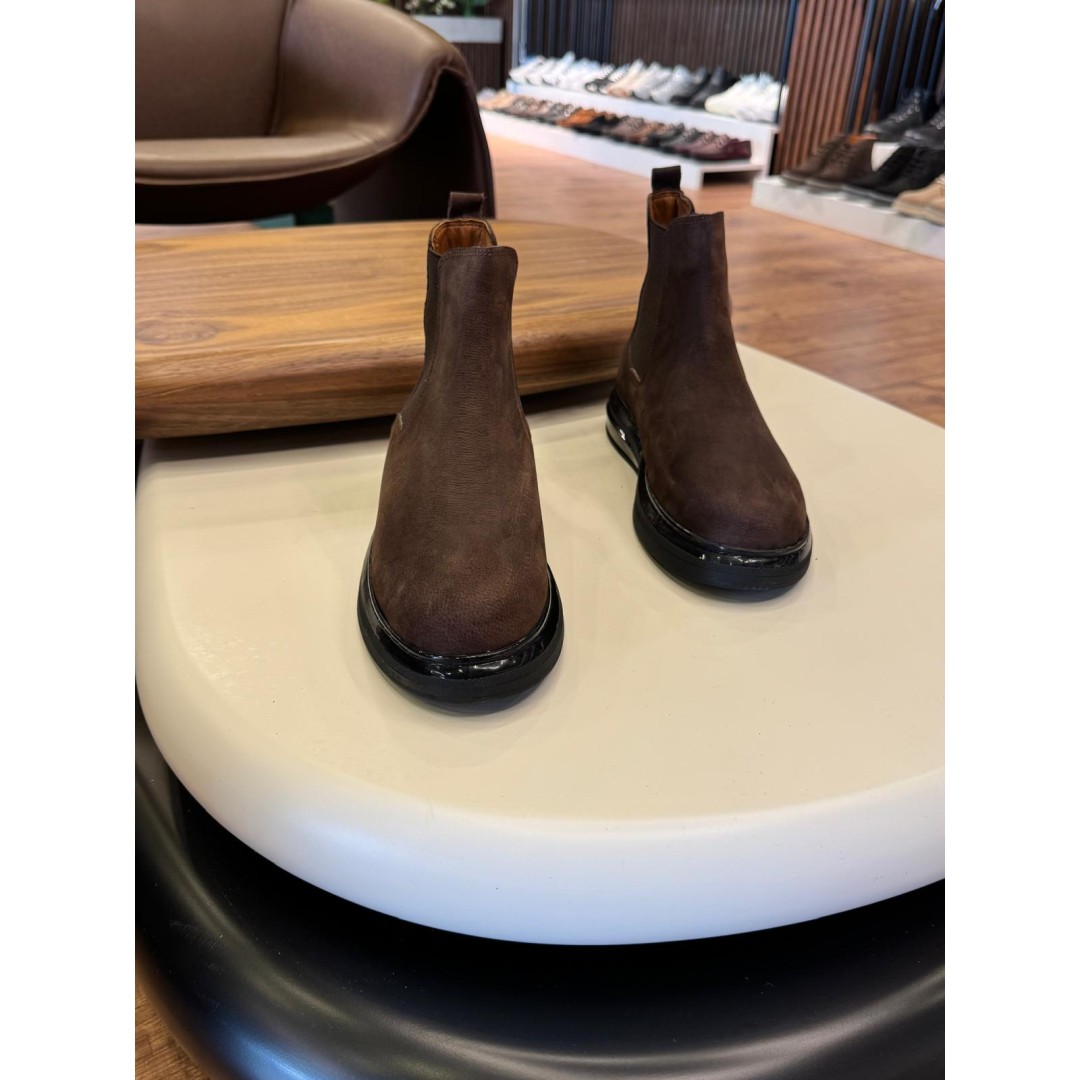 5611 Kahverengi Nubuk Hakiki Deri Bot