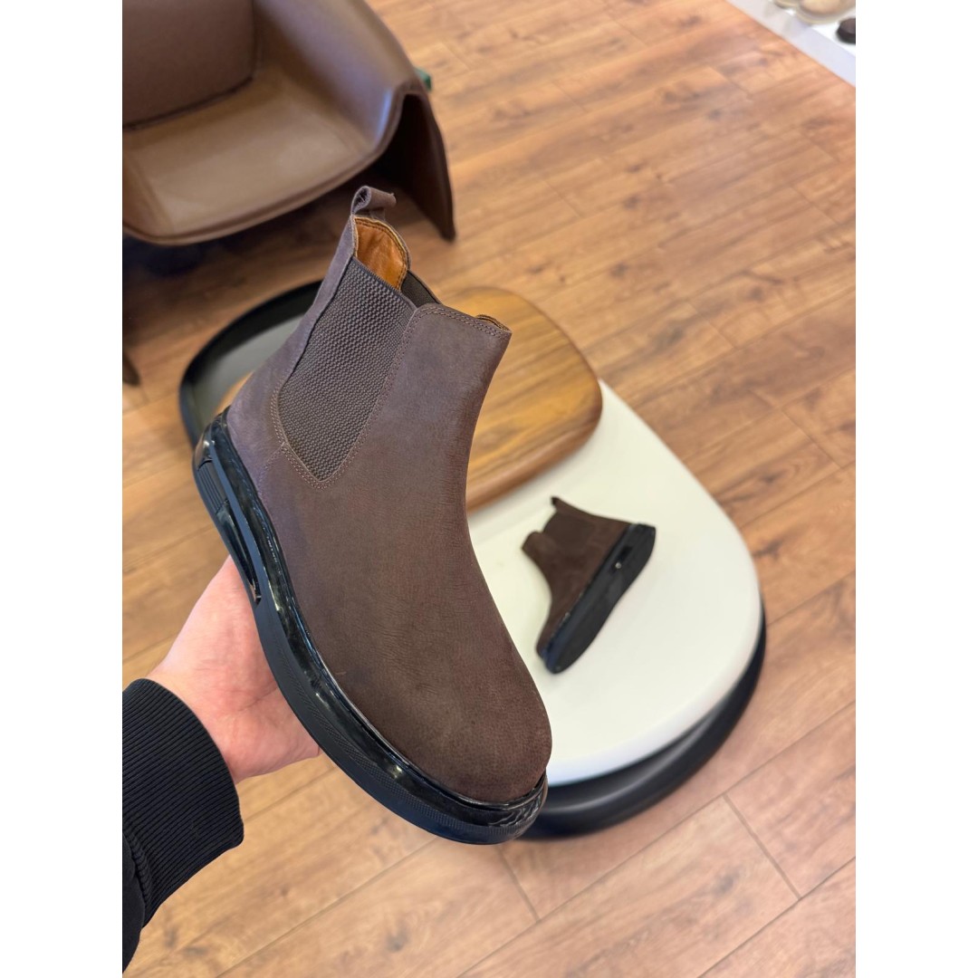 5611 Kahverengi Nubuk Hakiki Deri Bot