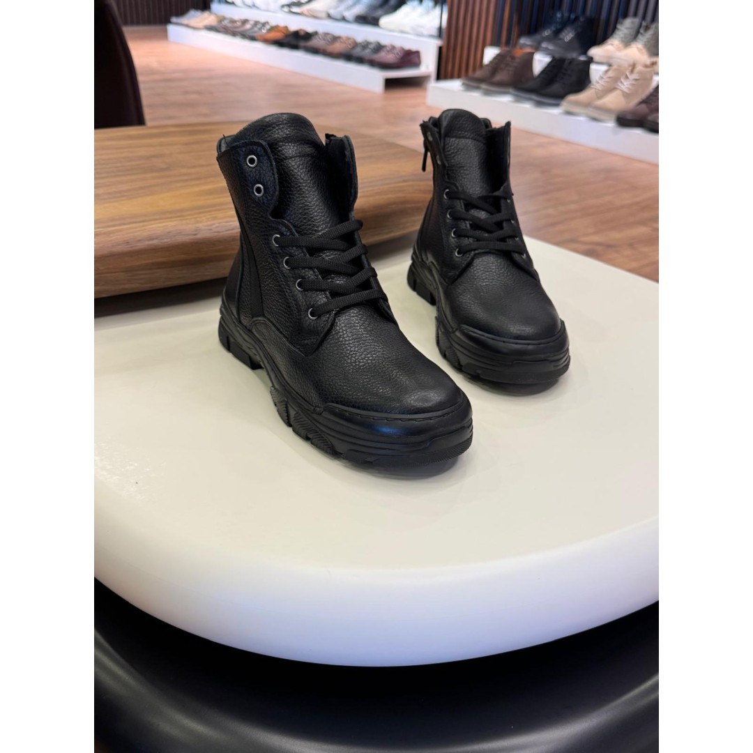 5612 Siyah Cilt Hakiki Deri Bot