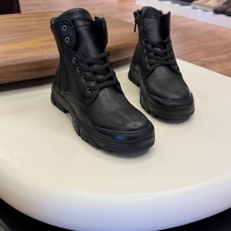 5612 Siyah Cilt Hakiki Deri Bot