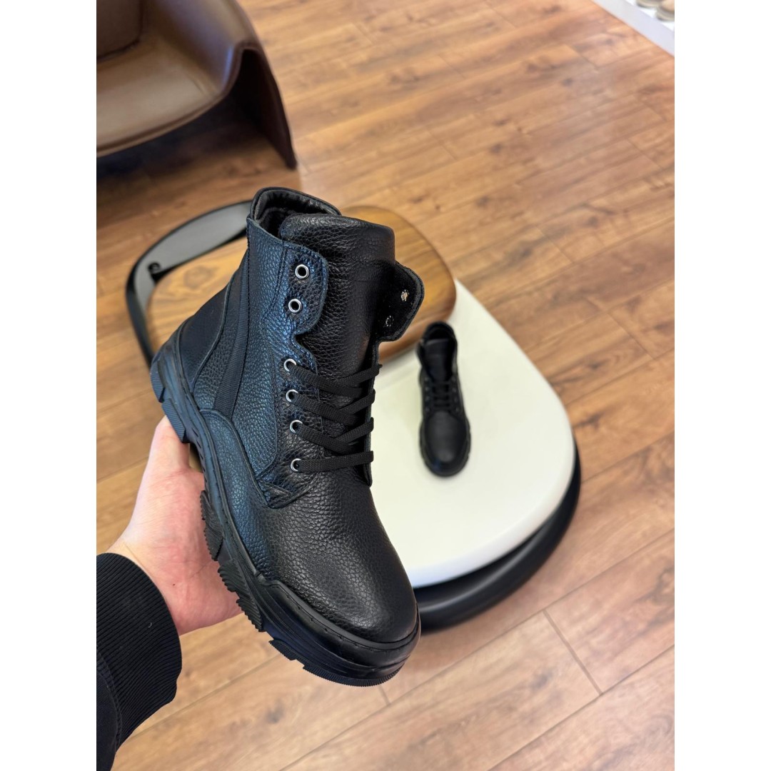 5612 Siyah Cilt Hakiki Deri Bot