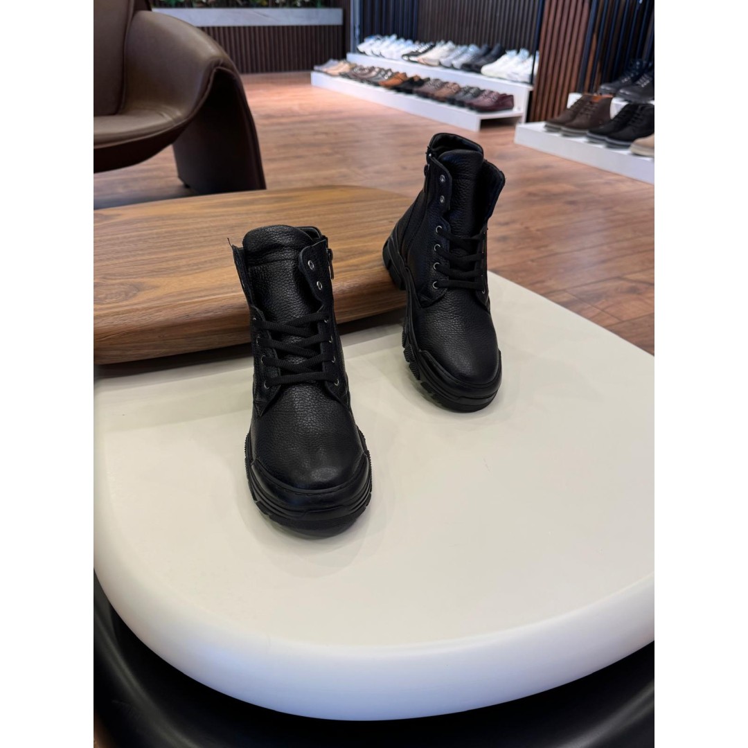 5612 Siyah Cilt Hakiki Deri Bot