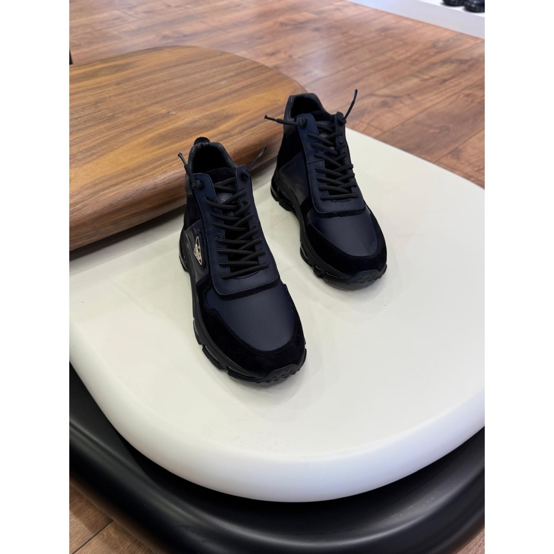 2027 Lacivert Nubuk Hakiki Deri Bot