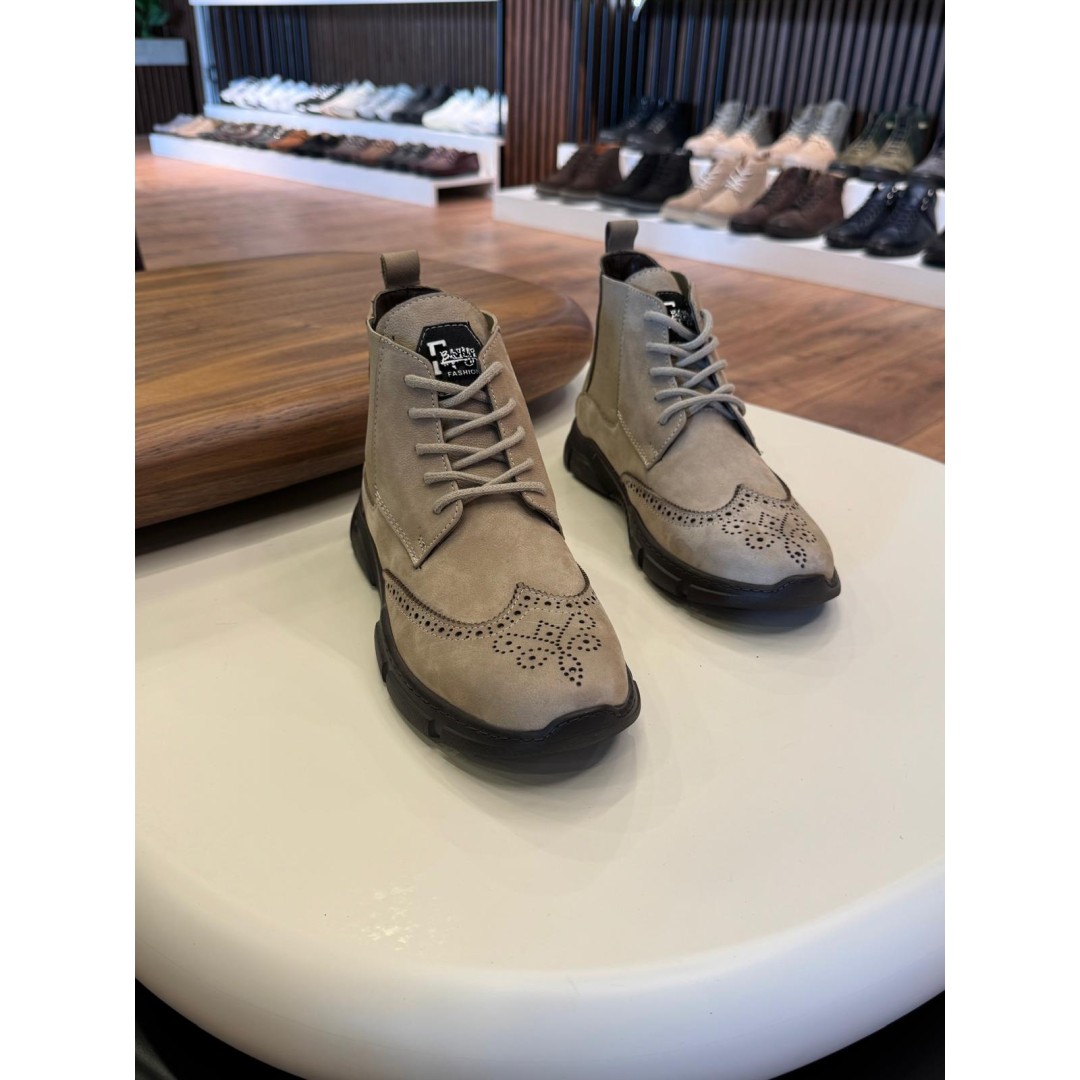 5613 Füme Nubuk Hakiki Deri Bot