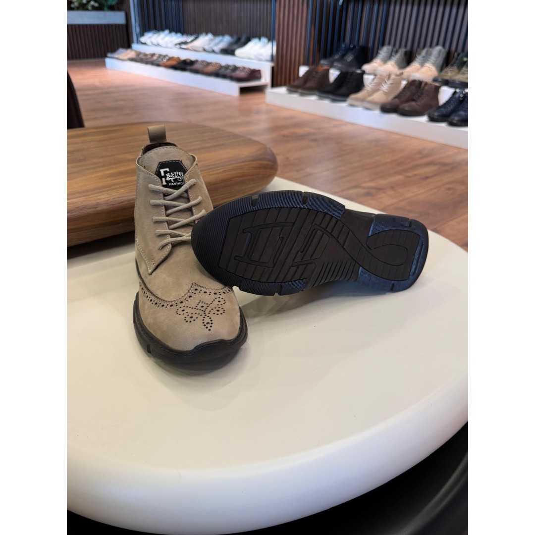 5613 Füme Nubuk Hakiki Deri Bot