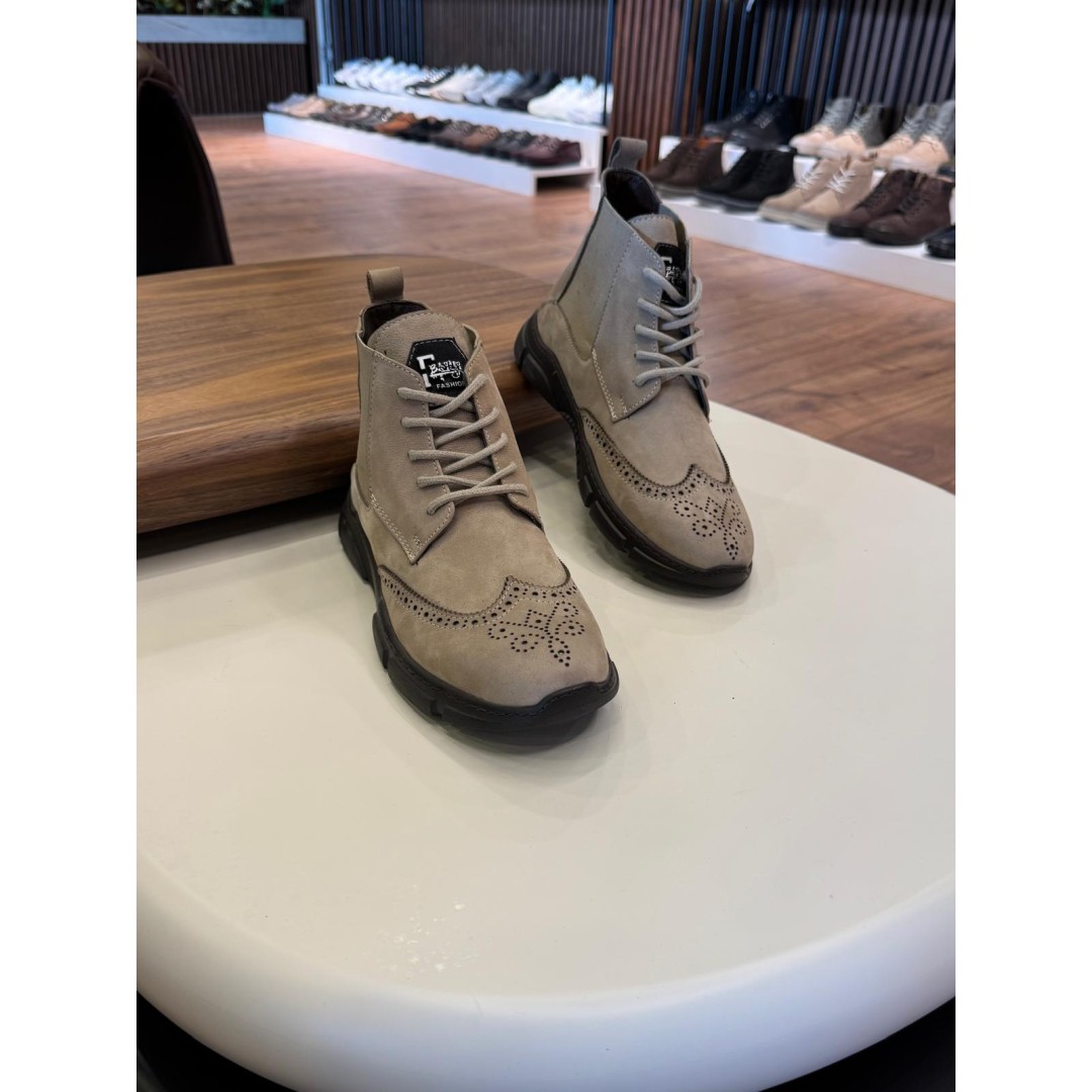 5613 Füme Nubuk Hakiki Deri Bot