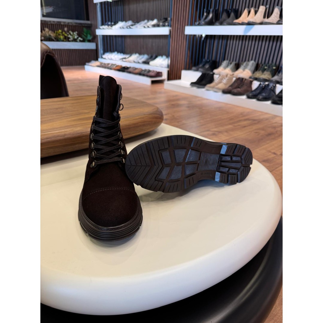 5615 Kahve Nubuk Hakiki Deri Bot