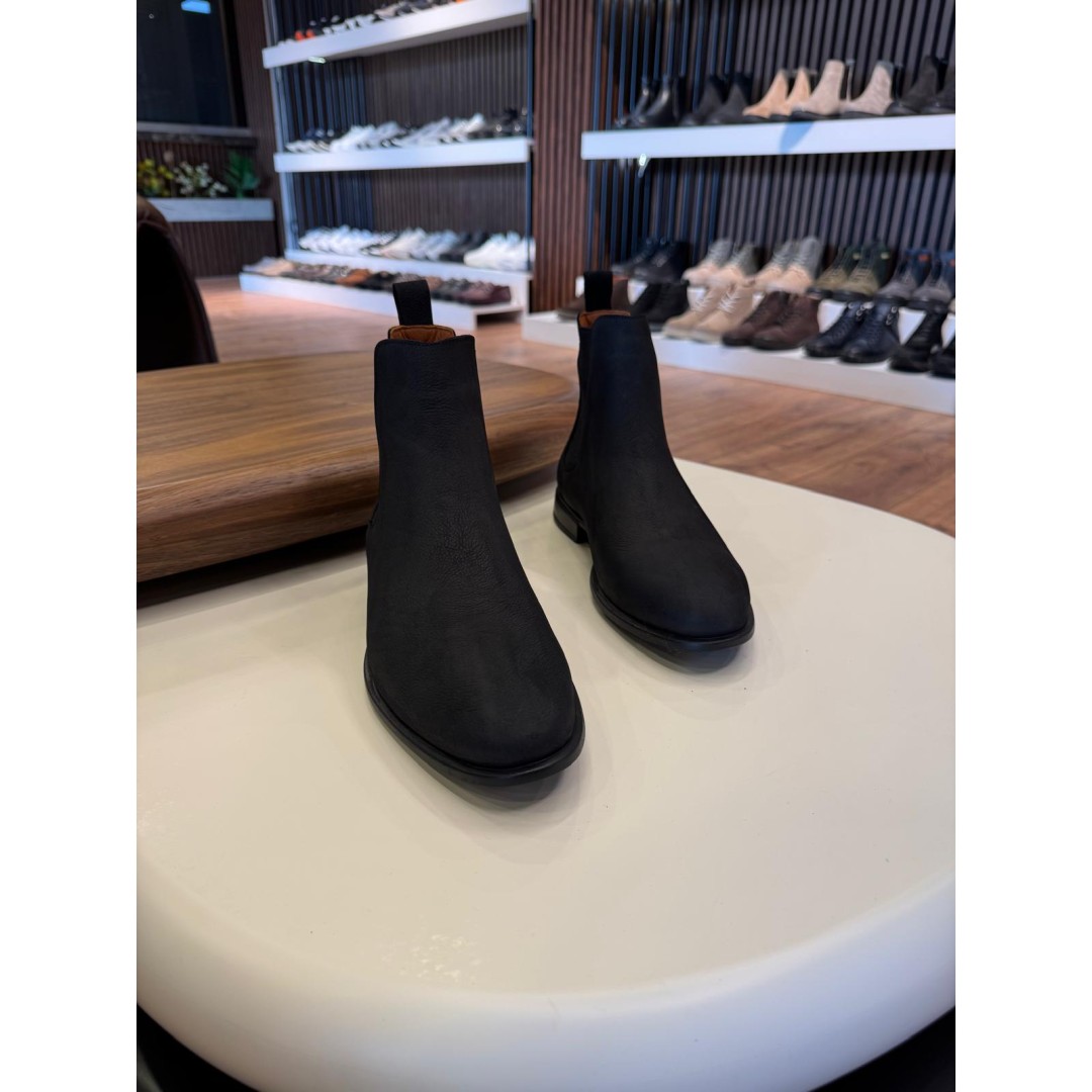 5614 Siyah Nubuk Hakiki Deri Bot