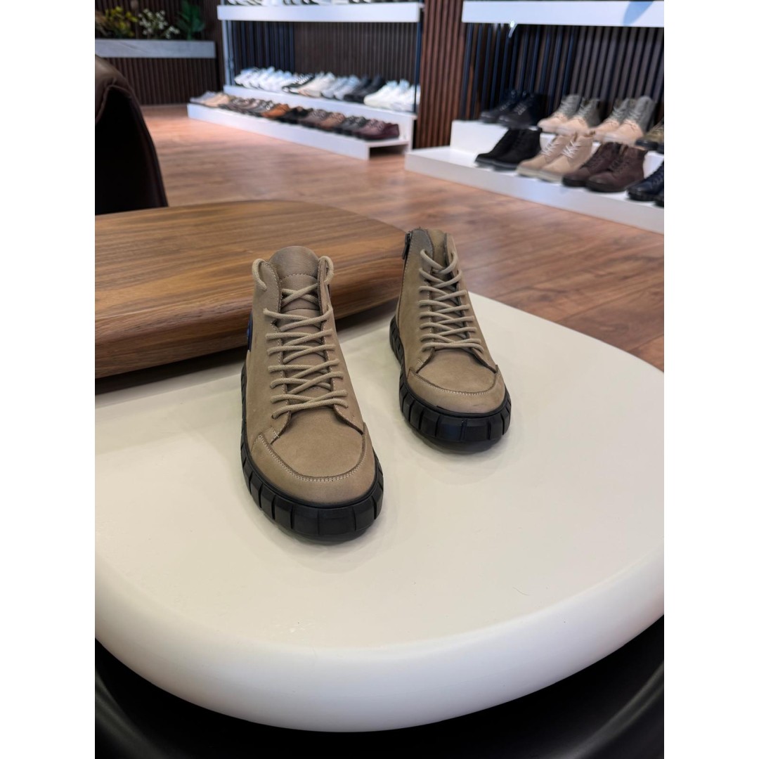 5618 Bej Nubuk Hakiki Deri Bot