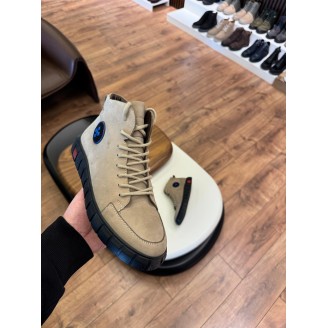 5618 Bej Nubuk Hakiki Deri Bot