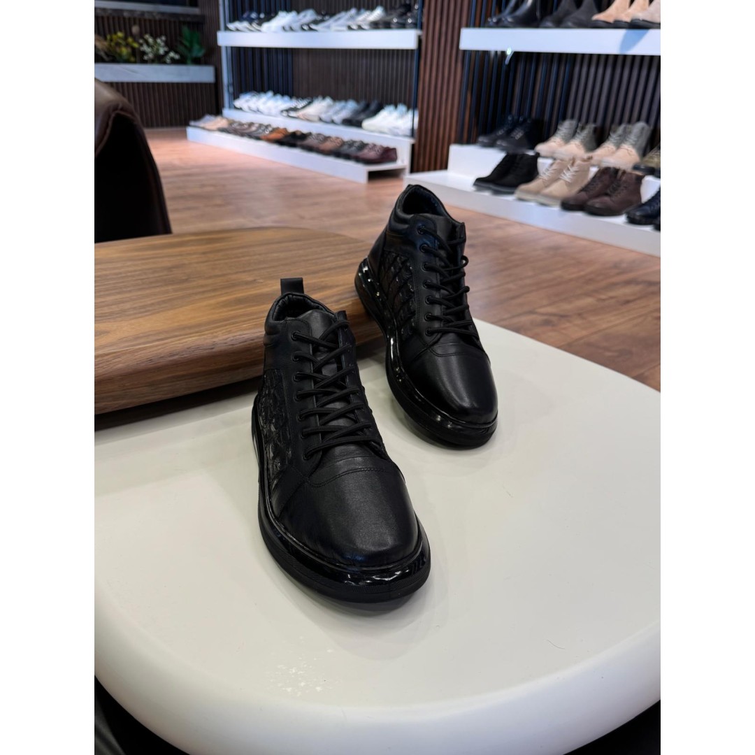 5617 Siyah Cilt Hakiki Deri Bot