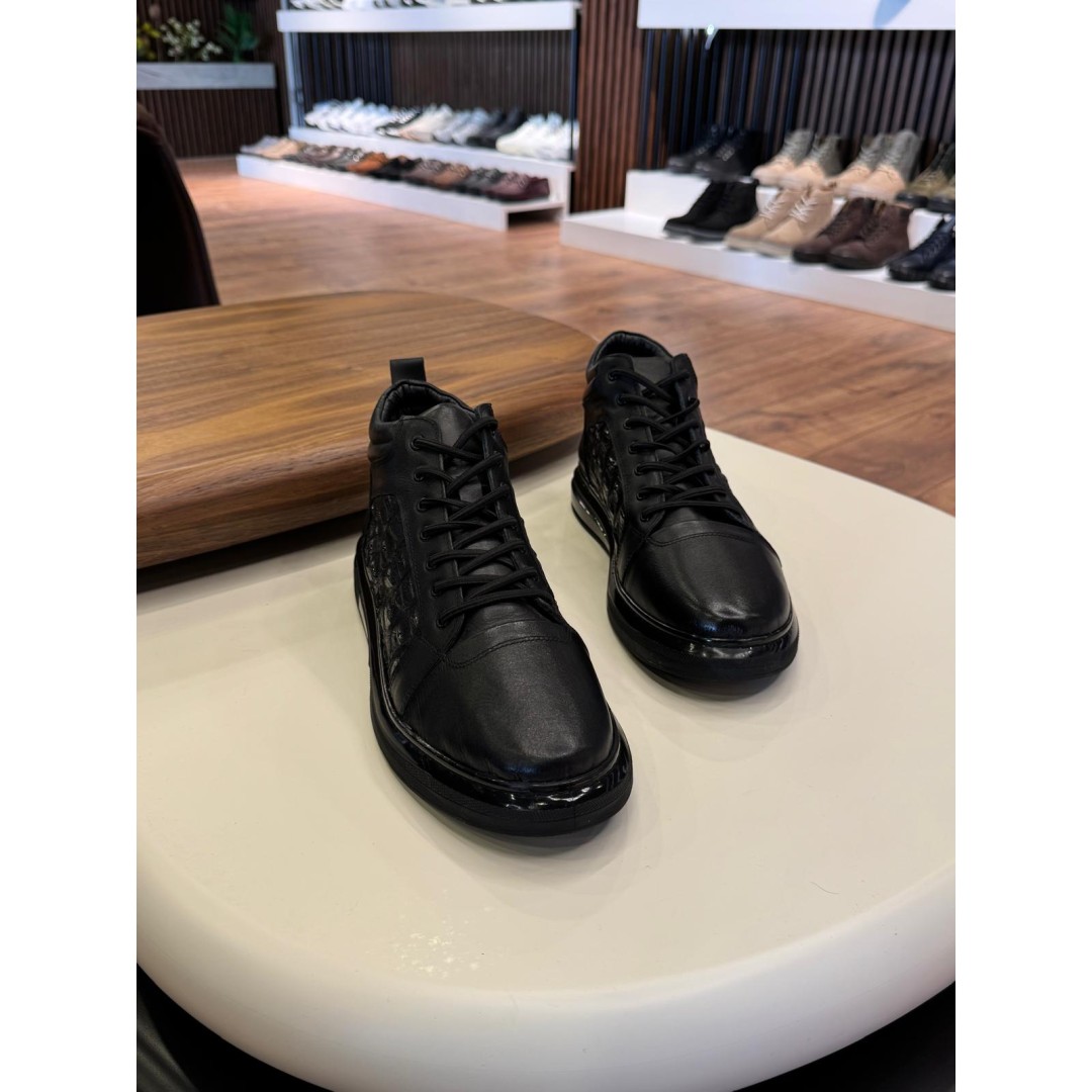 5617 Siyah Cilt Hakiki Deri Bot