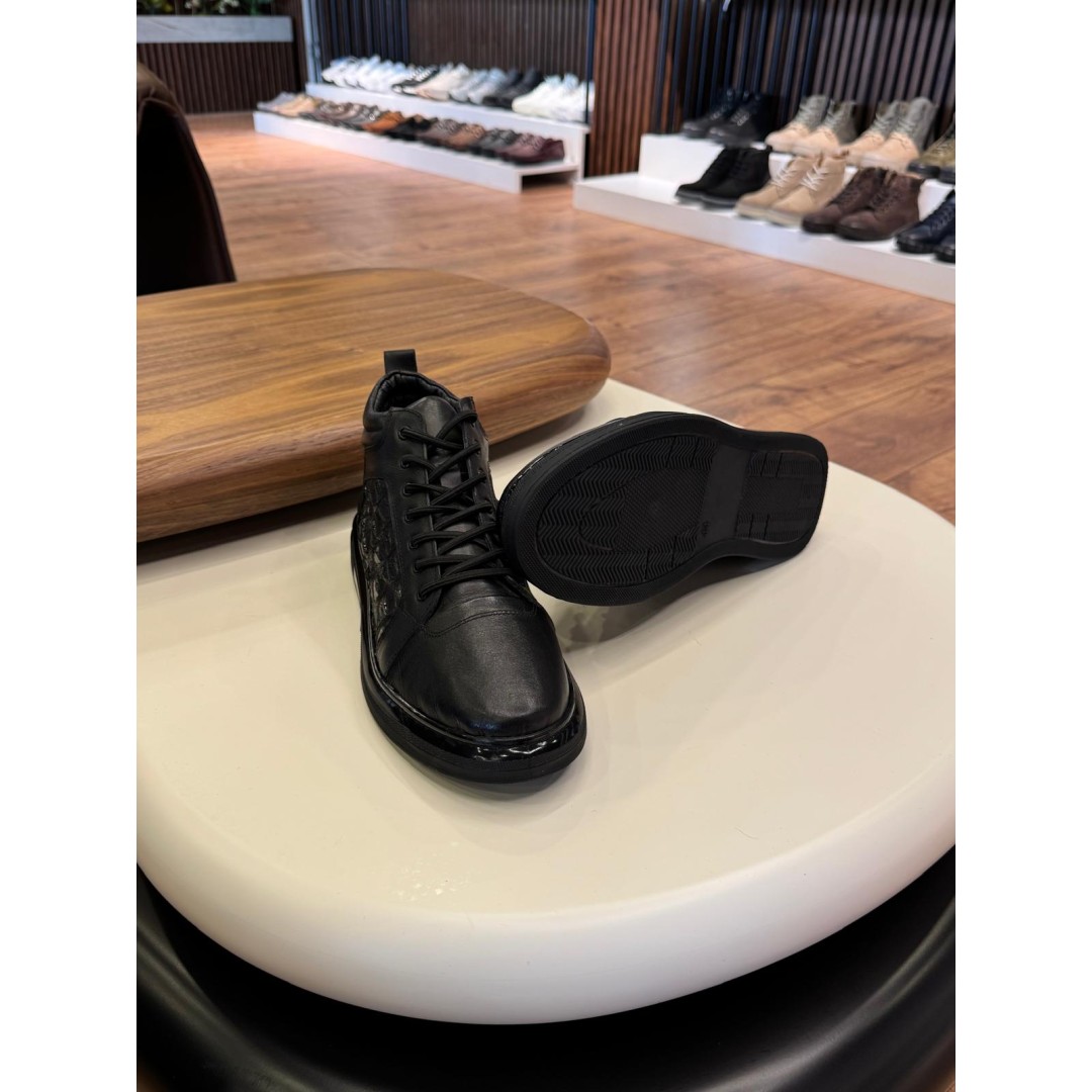 5617 Siyah Cilt Hakiki Deri Bot